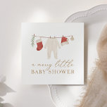 Christmas Merry Little Baby Shower Napkin<br><div class="desc">Add a finishing touch to your baby shower decor with these Christmas themed napkins.</div>