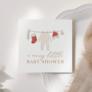 Christmas Merry Little Baby Shower Napkin