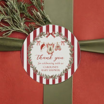 Christmas Merry Little Baby Shower Sticker
