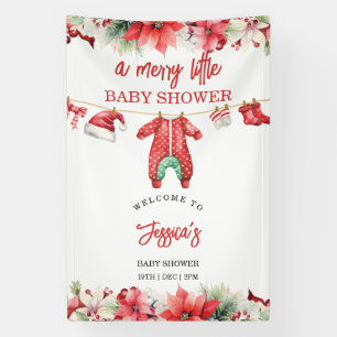 Christmas Merry Little Baby Shower Welcome Sign