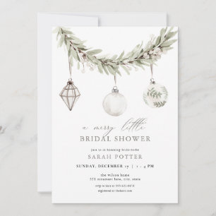 Christmas Merry Little Bridal Shower Invitation