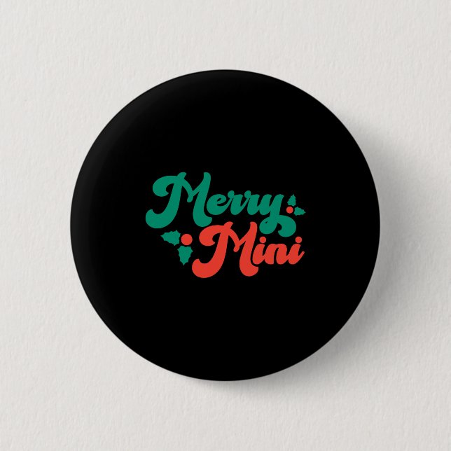 Christmas Merry Mini Cute Modern Tygraphy Script B 6 Cm Round Badge (Front)