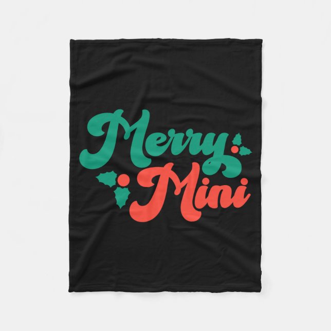 Christmas Merry Mini Cute Modern Tygraphy Script B Fleece Blanket (Front)