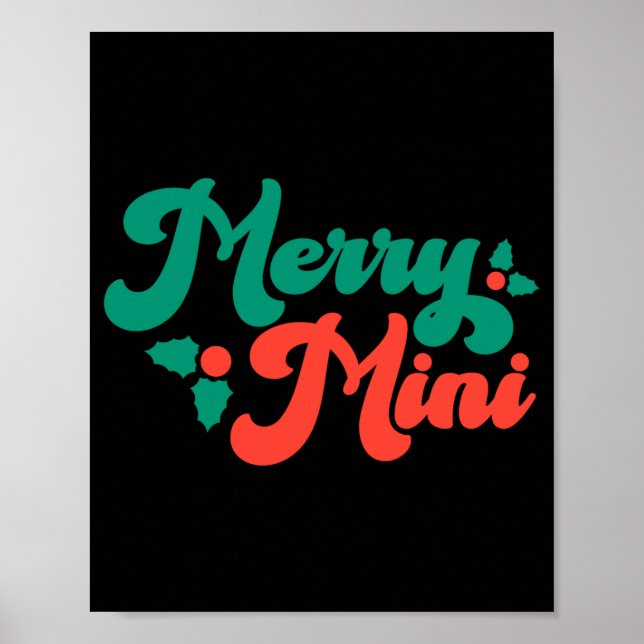 Christmas Merry Mini Cute Modern Tygraphy Script B Poster (Front)