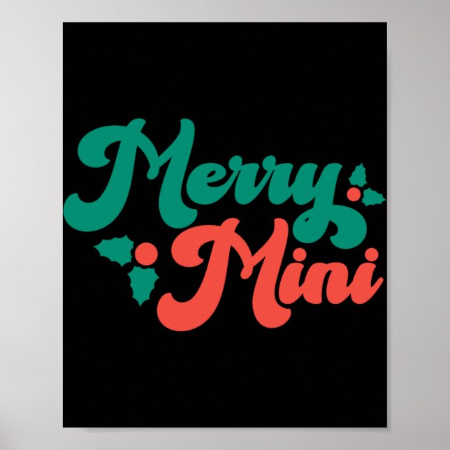 Christmas Merry Mini Cute Modern Tygraphy Script B Poster (Front)