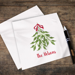 Christmas Merry Mistletoe Holiday Whimsical Cute Napkin