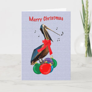 Christmas, Merry, Pelican Singing Holiday Card
