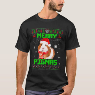 Christmas Merry Pigmas Santa Hat Light Ugly Sweate T-Shirt