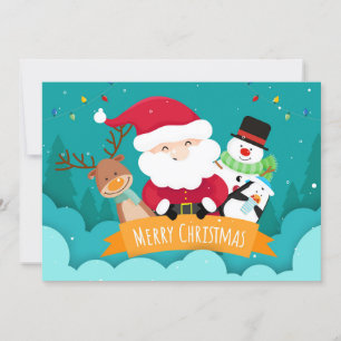 Christmas Merry Quote With White Text Holiday Card