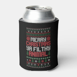 Christmas Merry Xmas Ya Filthy Animal Meme Ugly Can Cooler