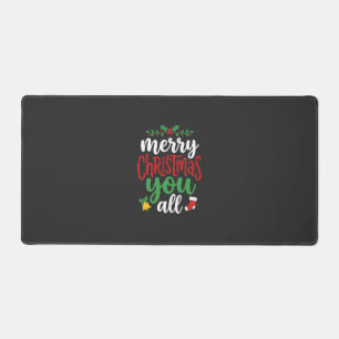 Christmas Merry You All Holiday Typography Desk Mat
