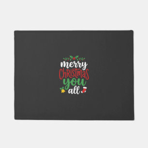 Christmas Merry You All Holiday Typography Doormat