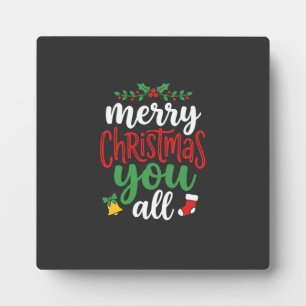 Christmas Merry You All Holiday Typography Plaque