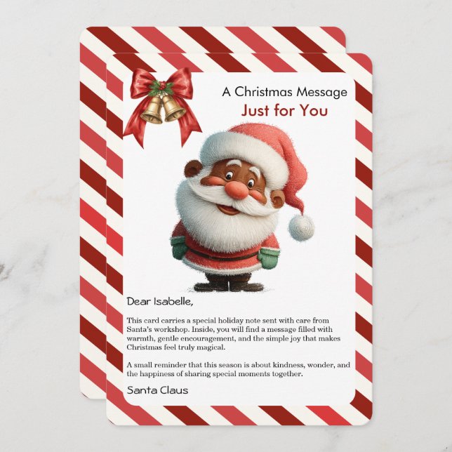 Christmas Message Card from Santa for Children (Front/Back)