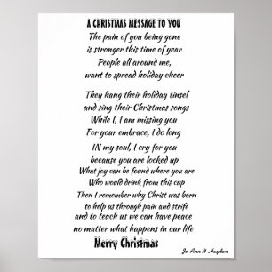 CHRISTMAS MESSAGE FOR INCARCERATED LOVED ONE POSTER