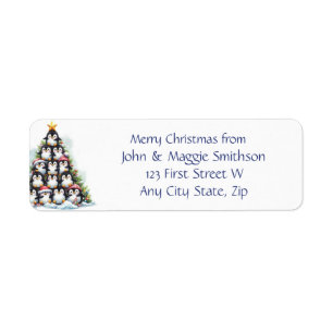 Christmas Message Penguin Christmas Tree Fun