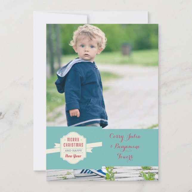 Christmas Message Photo Holiday Card (Front)