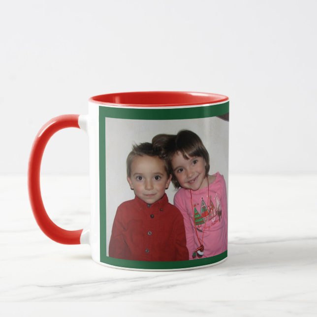 Christmas MESSAGE & PHOTO template Gift Mug (Left)