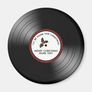 Christmas Message Vinyl Record Bronze Tint Magnet