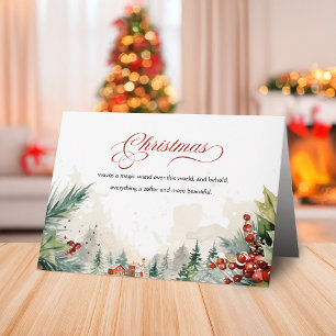 Christmas Message Winter Scene Non Photo Holiday Card