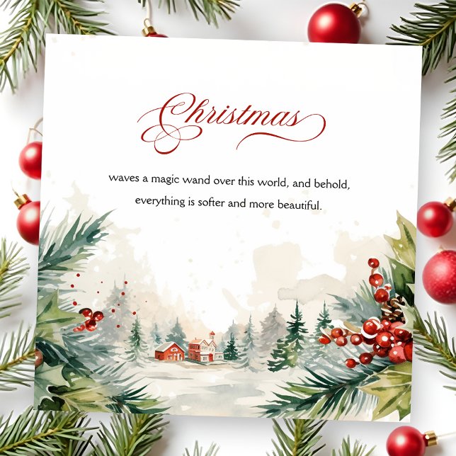 Christmas Message Winter Scene Non Photo Holiday Card (Creator Uploaded)