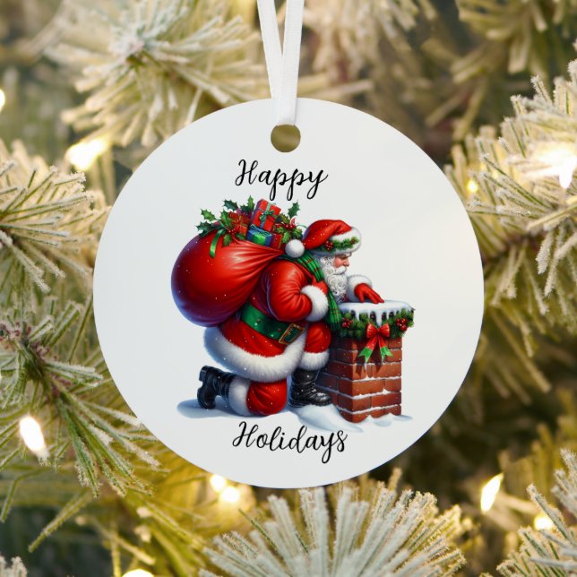  Christmas Metal Circle Ornament (Insitu)