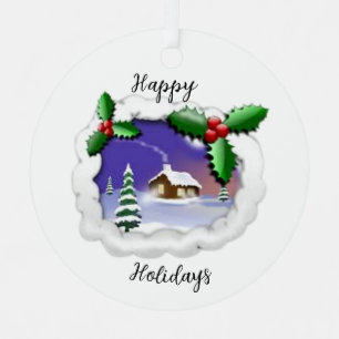 Christmas Metal Circle Ornament