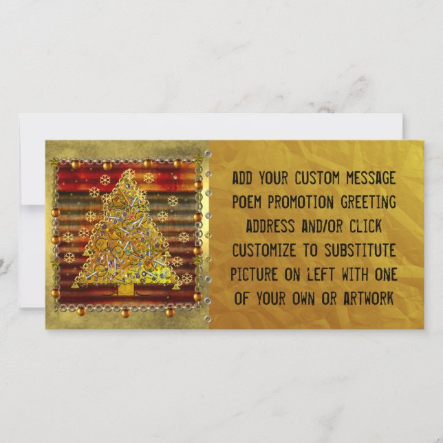 Christmas Metal Tree Holiday Card (Front)