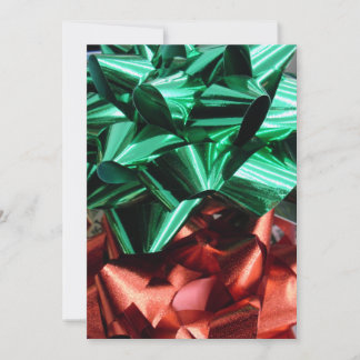 Christmas Metallic Foil Bows (Green & Red) Holiday Card