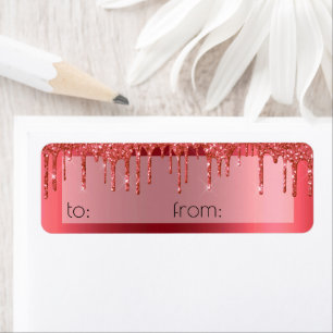 Christmas Metallic Red Dripping Glitter Gift Wrap