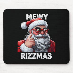 Christmas Mewy Rizzmas Funny Santa Mewing Joke Riz Mouse Mat