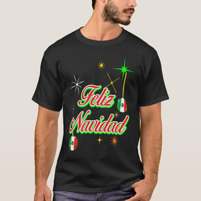 Christmas Mexico Flag  Feliz Navidad Men Women Kid T-Shirt (Front)