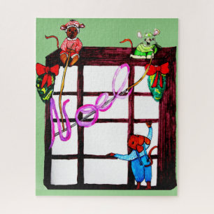 CHRISTMAS MICE DECORATE JIGSAW PUZZLE