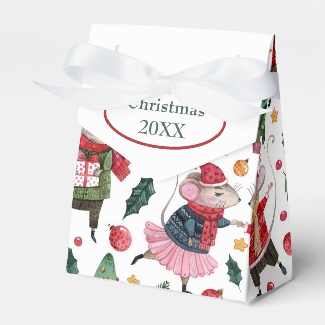 Christmas Mice Favour Box (Front Side)