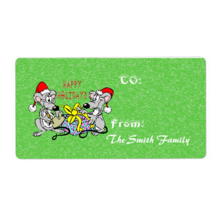 Christmas Mice Gift Tag (large)