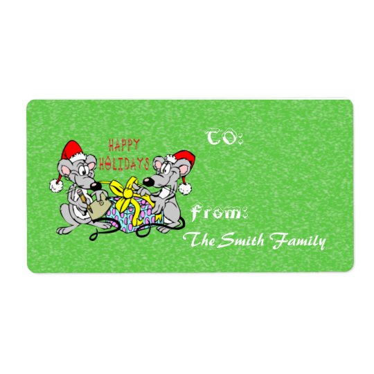 Christmas Mice Gift Tag (large) Shipping Label