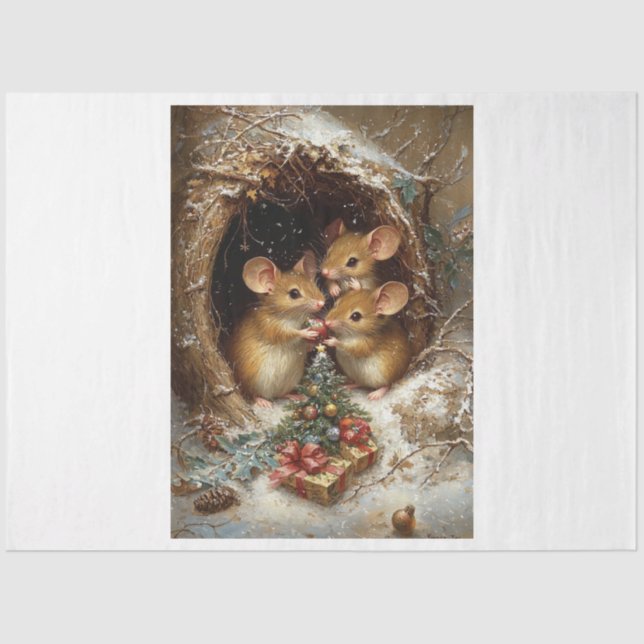 Christmas Mice Tissue Paper (Front)