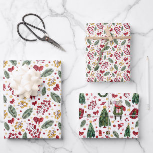 Christmas Mice Wrapping Paper Sheet