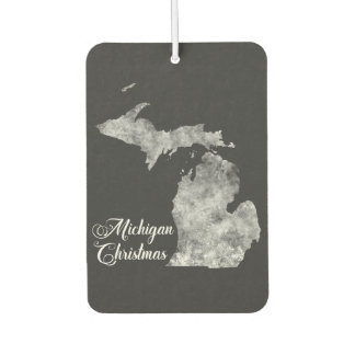 Christmas Michigan State Map Snowflakes Car Air Freshener