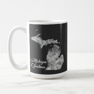 Christmas Michigan State Map Snowflakes Coffee Mug