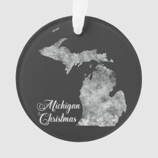 Christmas Michigan State Map Snowflakes Ornament