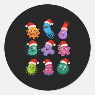 Christmas Microbiology Bacteria Santa Science Xmas Classic Round Sticker