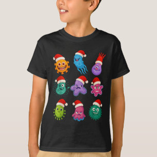 Christmas Microbiology Bacteria Santa Science Xmas T-Shirt