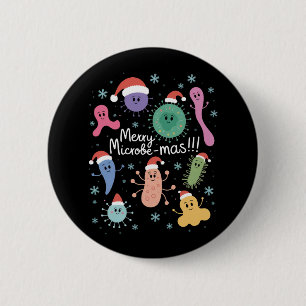 Christmas Microbiology Science Teacher Microbe 6 Cm Round Badge