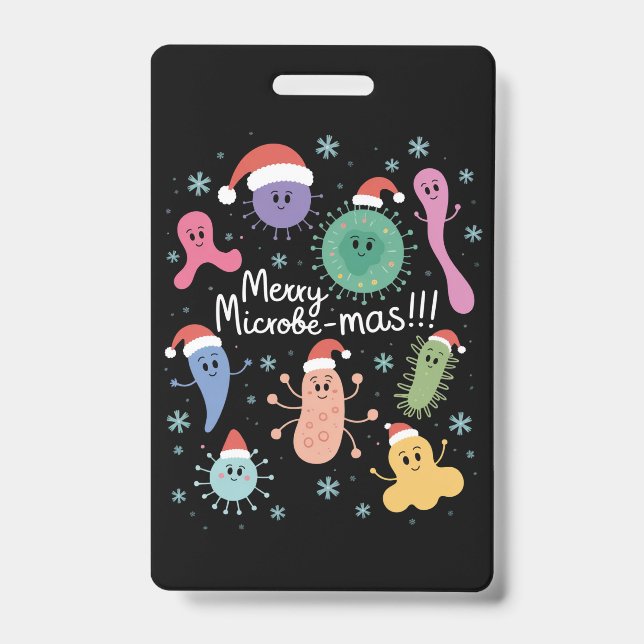 Christmas Microbiology Science Teacher Microbe ID Badge (Front)