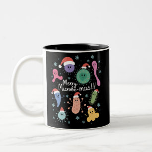 Christmas Microbiology Science Teacher Microbe Two-Tone Coffee Mug