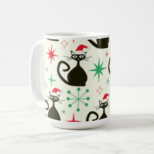 Christmas Mid Century Retro Atomic Cats  Coffee Mug