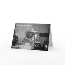 Christmas Mid-century Television 1950's Monochrome