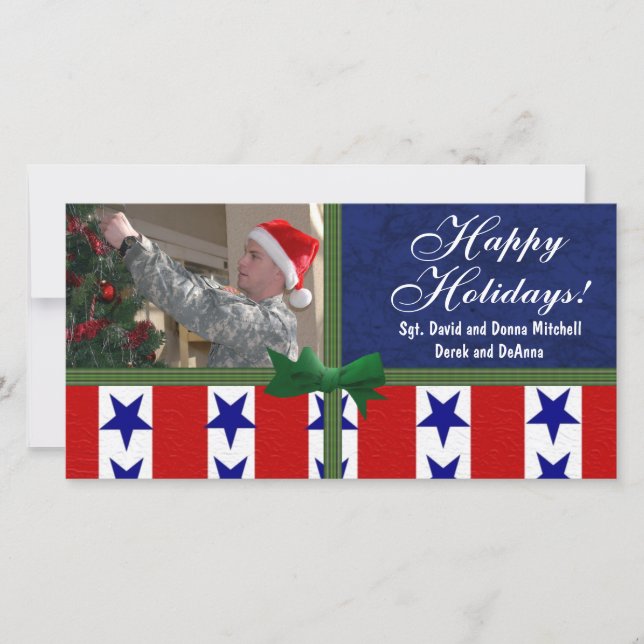 Christmas Military Patriotic Custom Holiday Card (Front)