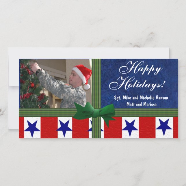 Christmas Military Patriotic Custom Holiday Card (Front)